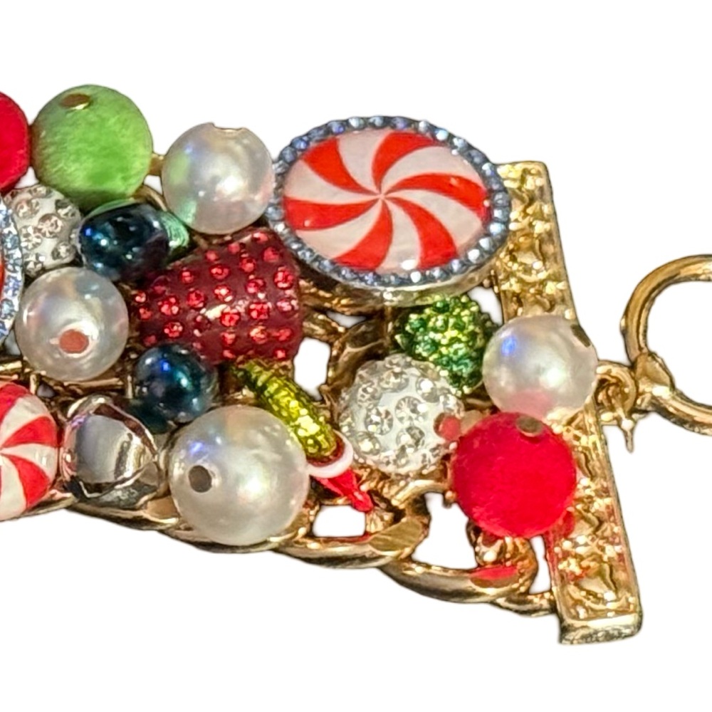 Betsey Johnson NWT Festive Fun Retro Chunky Christmas Charm Bracelet (J162) - Picture 5 of 12